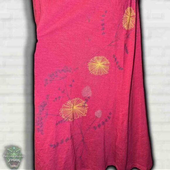 TOAD & Co Horny Toad Rosalinda Fit & Flare Dress in Cranberry Wildflower Print, - Picture 2 of 7